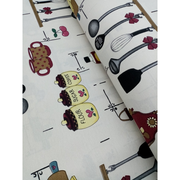 Hayat Home Mutfak desenli Duck Keten kumaş - 8