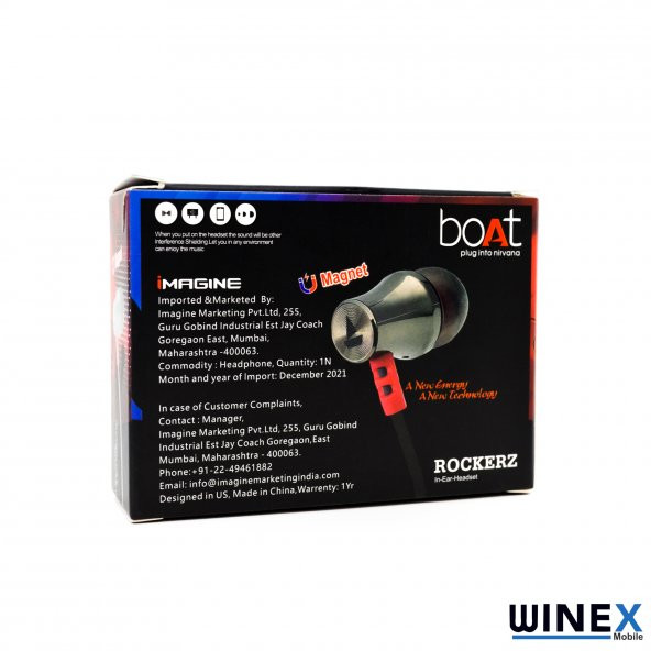 Winex Boat Rockerz İn Ear Headset 3.5mm Mikrofonlu Kulakiçi Kablolu Kulaklık - 5
