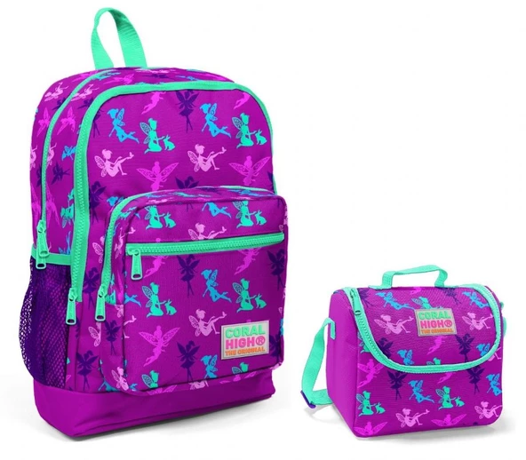 Coral High Mor Peri Kız Çocuk İlkokul Çantası ve Beslenme Seti ürün görseli
