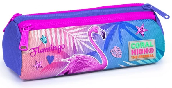 Coral High Pembe Flamingo Baskılı İlkokul Sırt Çantası ve Kalemlik Seti - Kız Çocuk - USB Soketli - Resim 3