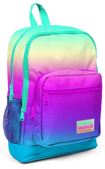 Coral High Rengarenk Baskılı Kız Çocuk İlkokul Çantası ve Beslenme Seti - Resim 2