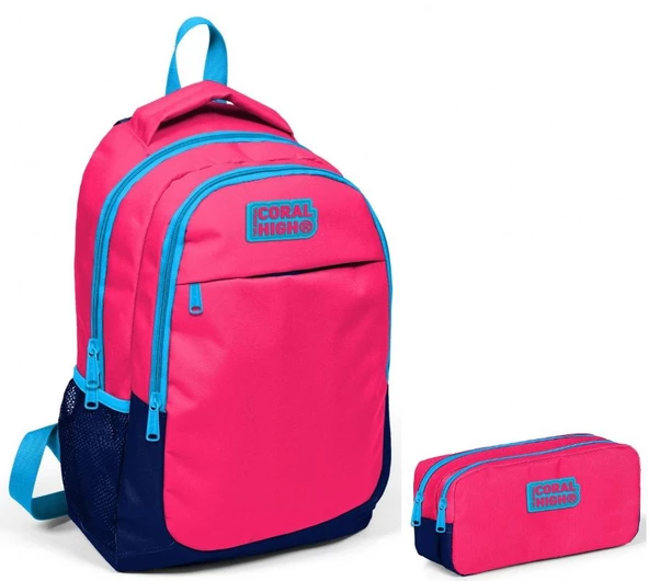 Coral High Narçiçeği Kız Çocuk İlkokul Çantası ve Kalemlik Seti ürün görseli