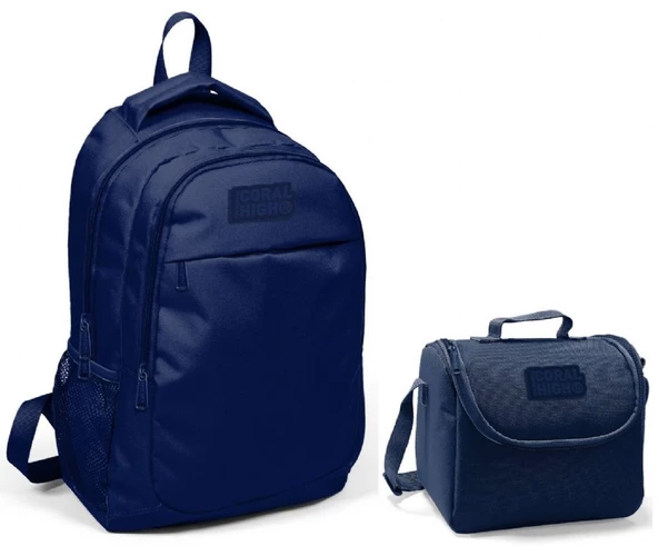 Coral High Erkek Çocuk Lacivert Okul Sırt Çantası ve Beslenme Çantası ürün görseli