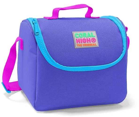 Coral High Mor Okul Çantası ve Beslenme Çantası Seti - Kız Çocuk - USB Soketli - 3