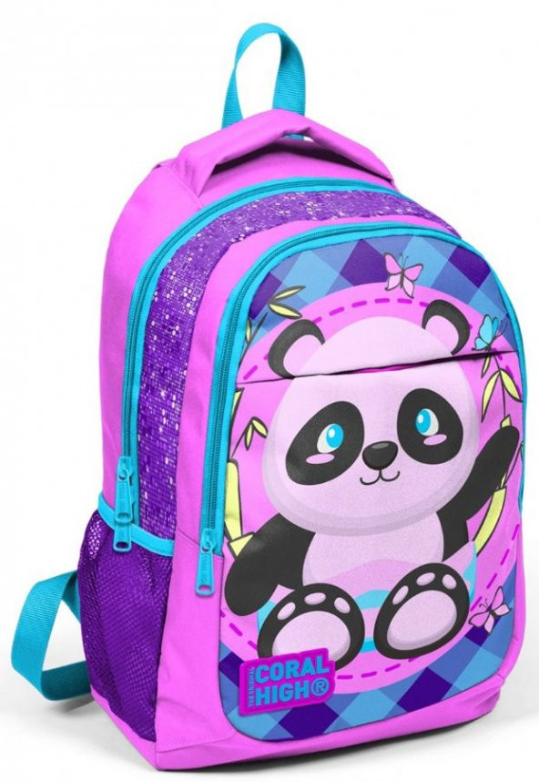 Coral High Kız Çocuk Pembe Panda Okul Sırt Çantası ve Beslenme Çantası - 2