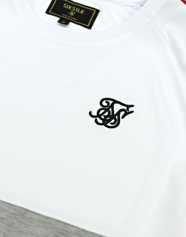 SikSilk Reglan Tee Erkek Tişört Beyaz Gri - 2