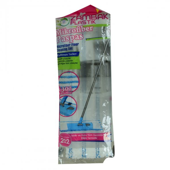 Mikrofiber Nemli Mop Paspası Plastik Aparatlı Karışık Renk 40 Cm - 4