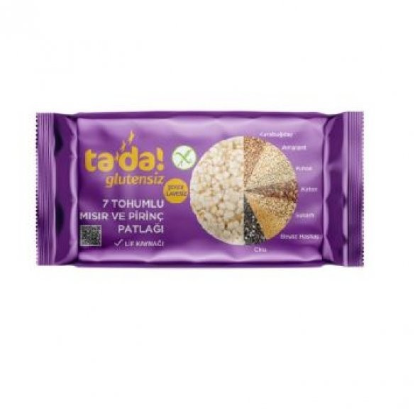 Tada Glutensiz Kraker Mısır ve Pirinç Patlağı 60 Gr