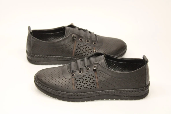 MND HAKİKİ DERİ ORTOPEDİK YUMUŞAK TABAN LASTİK BAĞCIKLI KOLAY GİYİM KADIN GÜNLÜK ÇARIK AYAKKABI - 8