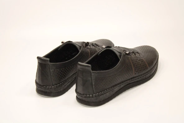 MND HAKİKİ DERİ ORTOPEDİK YUMUŞAK TABAN LASTİK BAĞCIKLI KOLAY GİYİM KADIN GÜNLÜK ÇARIK AYAKKABI - 10