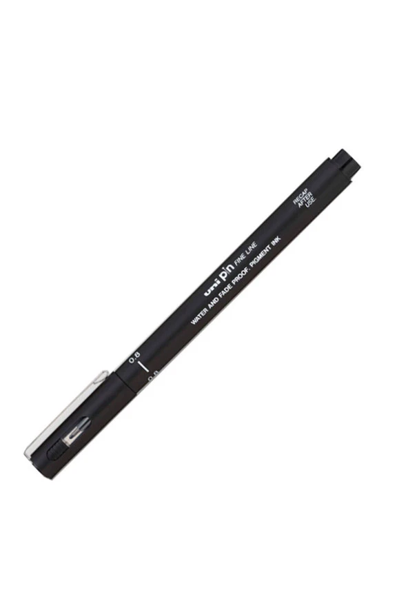 Uni-Ball Teknik Çizim Kalemi Akrilik Uçlu Fine Line Pin 0.8 Mm Siyah (12 Li Paket)