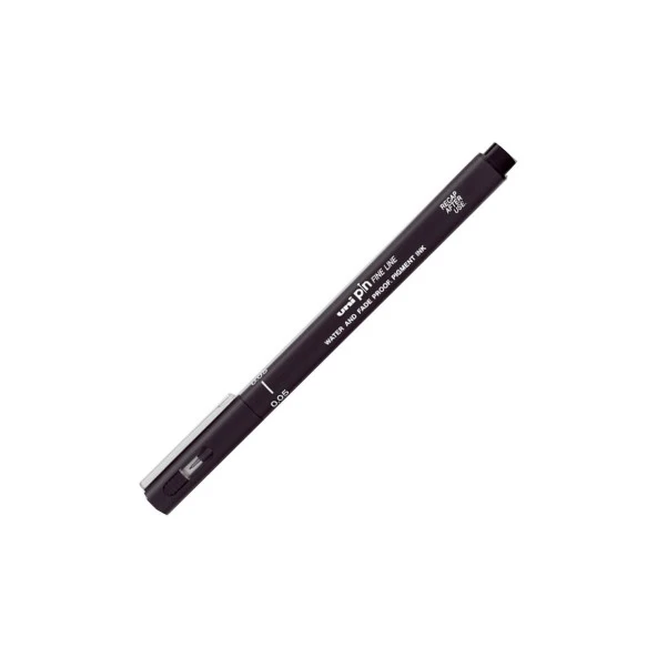 Uni-Ball Teknik Çizim Kalemi Akrilik Uçlu Fine Line Pin 0.5 Mm Siyah (12 Li Paket)