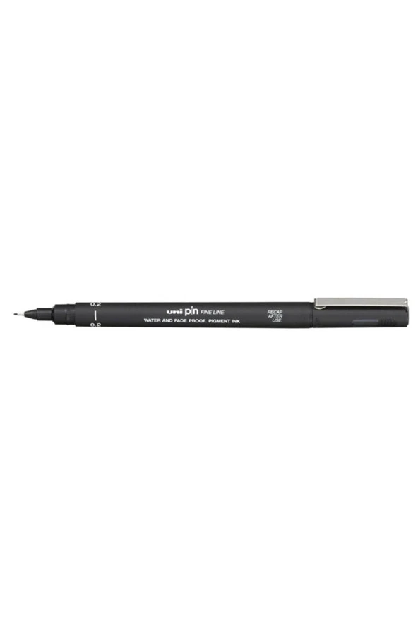 Uni-Ball Teknik Çizim Kalemi Akrilik Uçlu Fine Line Pin 0.2 Mm Siyah (12 Li Paket)