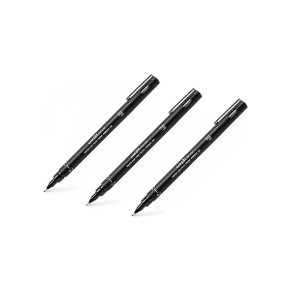Uni-Ball Teknik Çizim Kalemi Markör Akrilik Uçlu Kalem Fine Line Pin 0.4 Mm Siyah (12 Li Paket)