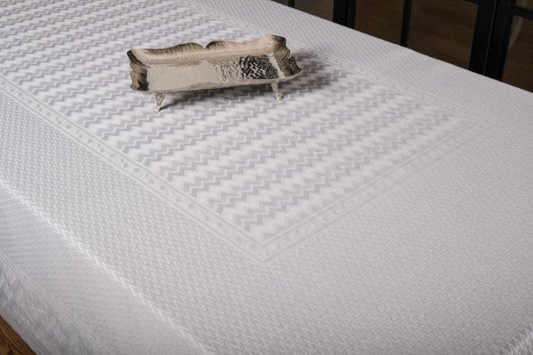 Finezza Ezgi Lüx Jakar Polycotton Kumaş Gri Masa Örtüsü 160x220 cm - 1065 - 2