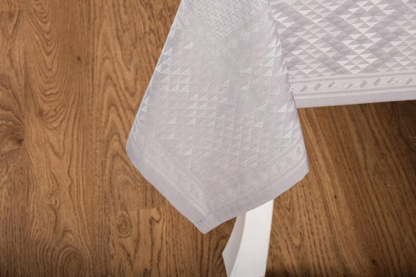 Finezza Ezgi Lüx Jakar Polycotton Kumaş Gri Masa Örtüsü 160x220 cm - 1065 - 9