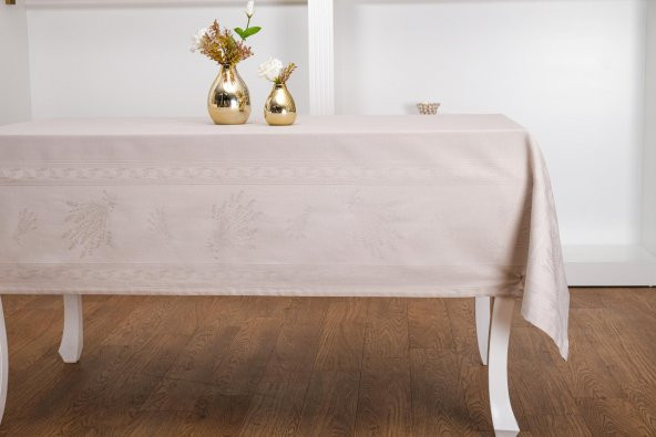 Finezza Demet Lüx Jakar Polycotton Kumaş Taş Masa Örtüsü 160x220 cm - 1064 - Resim 2