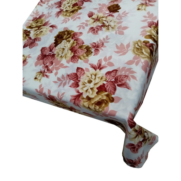 Hayat Home 120X140 Bej Çiçek Desenli Polyester Dertsiz Masa Örtüsü - 3