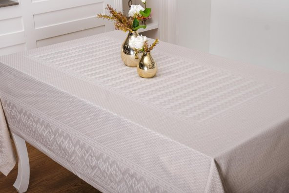 Finezza Ezgi Lüx Jakar Polycotton Kumaş Taş Masa Örtüsü 160x350 cm - 1070 - 2