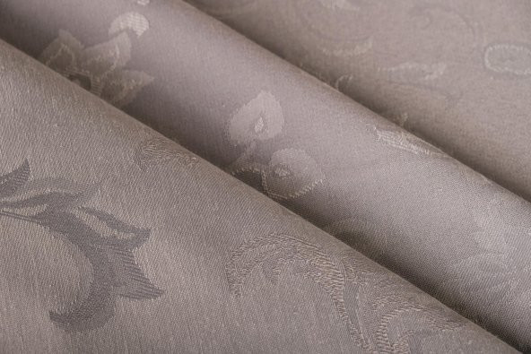 Finezza İpek Lüx Jakar Polycotton Kumaş Gri Masa Örtüsü 160x220 cm - 1072 - 5