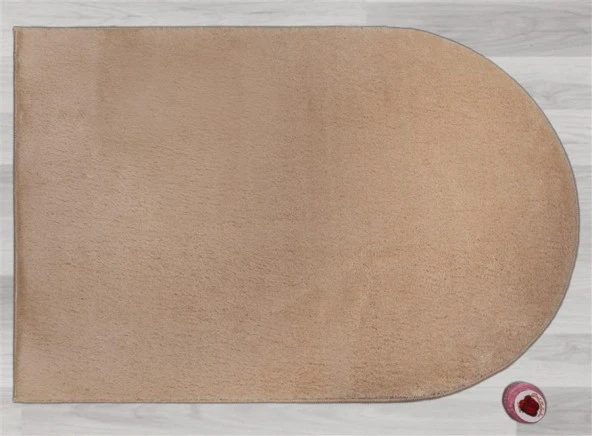 Myevilla Yıkanabilir Seccade Yumuşak Uzun Tüylü Peluş Puffy Diz Ağrıtmayan Namazlık Bej - 3