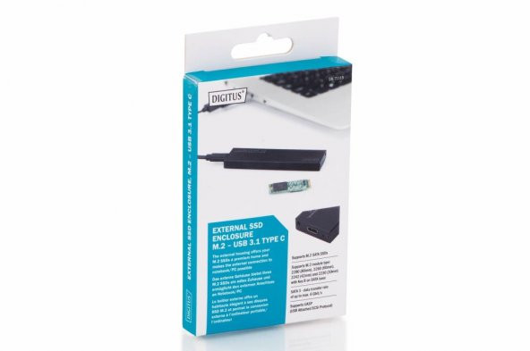 DIGITUS DA-71115 M.2 SATA SSD KUTUSU.USB3.1 TİP C, - 4