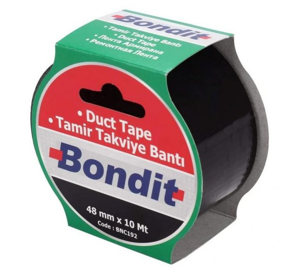 Bondit Duct Tape Takviye Tamir Bandı Siyah 48 mm x 10 Metre