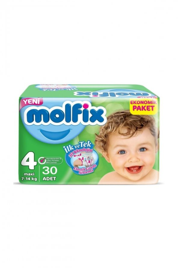 Bebek Bezi 4 Beden Maxi 7-14 kg 30 Adet