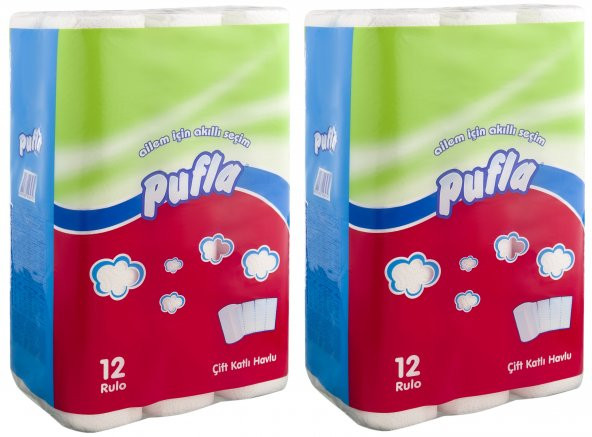 PUFLA 12Lİ HAVLU 12x2=24 RULO