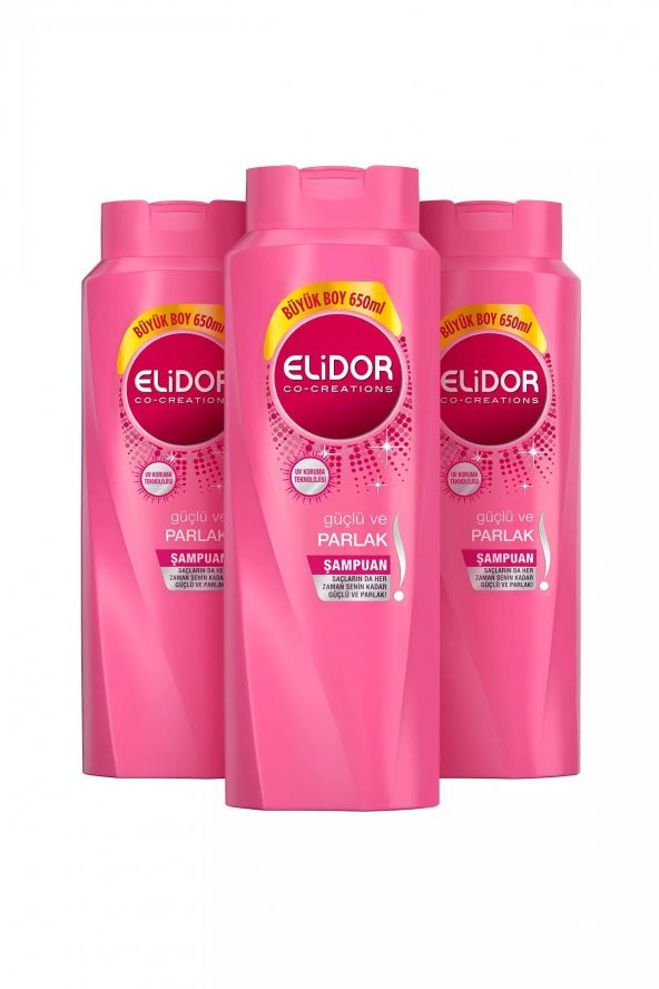 ELİDOR Güçlü Ve Parlak Saç Bakım Şampuanı 650 Ml X3 Set.