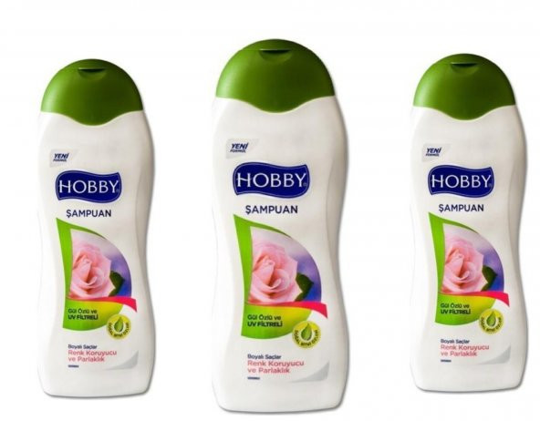 HOBBY 3 LÜ Boyalı Saçlar İçin Gül Özlü Ve Uv Filtreli Şampuan 600 ml