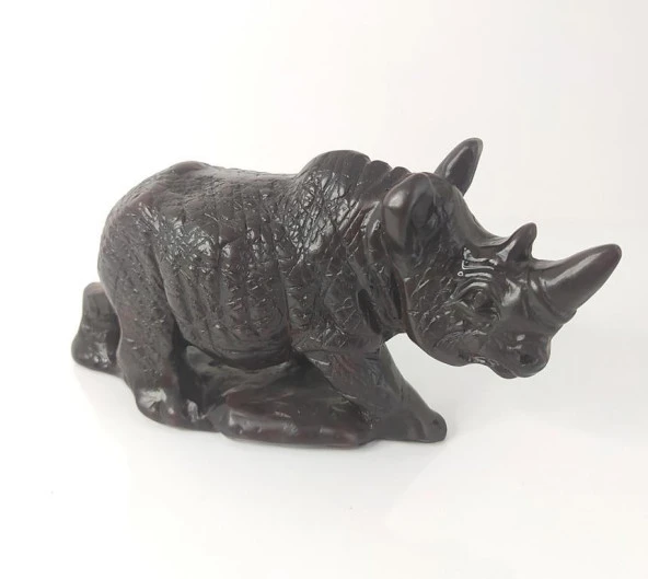 Gergedan Reçine Biblo Heykel Dekoratif Tasarım Masa Üstü Süsü ürün görseli 1