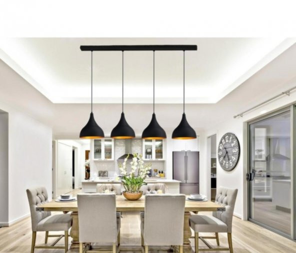 MYLİGHTS MASA ÜSTÜ DÖRTLÜ SARKIT AVİZE  120 CM TABAN ürün görseli