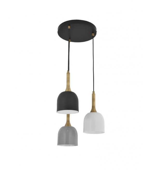 MYLİGHTS  RETRO  RUSTİK  VİNTAGE  MODERN  SPOR  ÜÇLÜ METAL SARKIT AVİZE ürün görseli