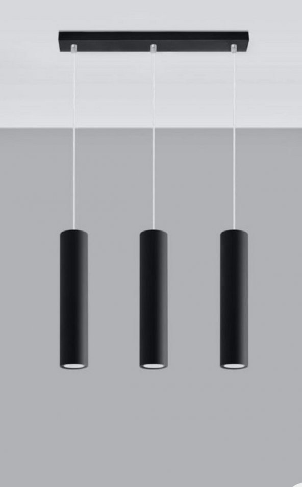 MYLİGHTS MODERN SPOR LED AVİZE ÜÇLÜ MASA SÜTÜ LED SARKIT 60 CM KASA GÜN IŞI LED AMPUL