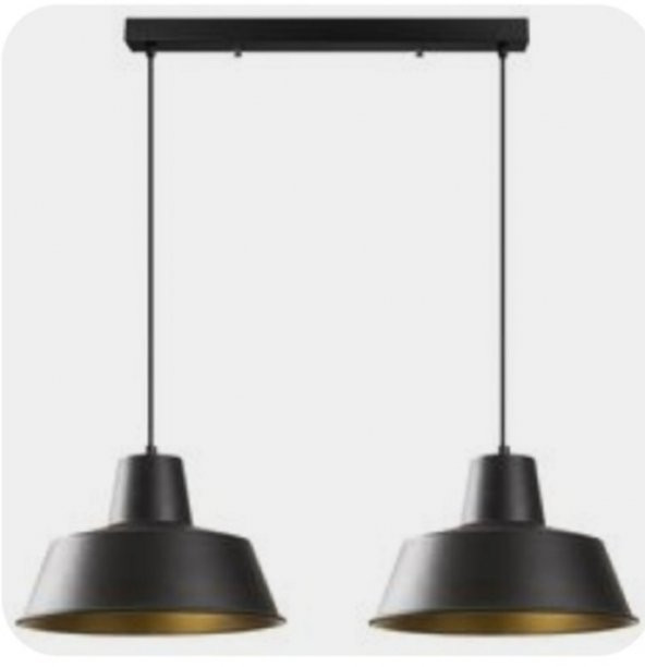 MYLİGHTS  RETRO  RUSTİK  İKİLİ MASA ÜSÜTÜ SARKIT AVİZE 60 CM KASA ürün görseli