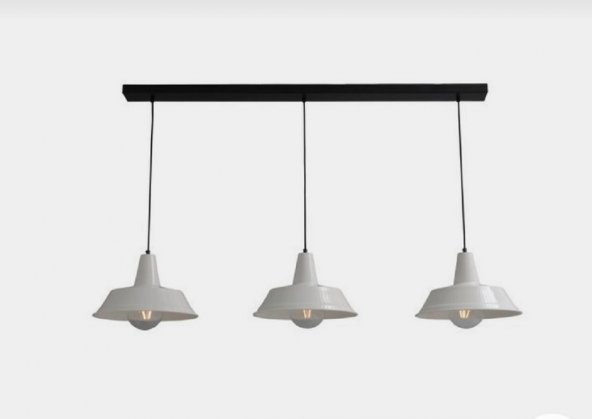 MYLİGHTS RET4RO  RUSTİK VİNTAGE   METAL MASA ÜSTÜ SIRALI  ÜÇLÜ AVİZE 120 CM