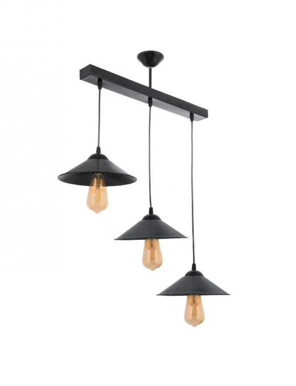 MYLİGHTS  RETRO RUSTİK VİNTAGE  SIRALI MASA ÜSÜT  SARKIT  METAL AVİZE TABAN EN  60 CM