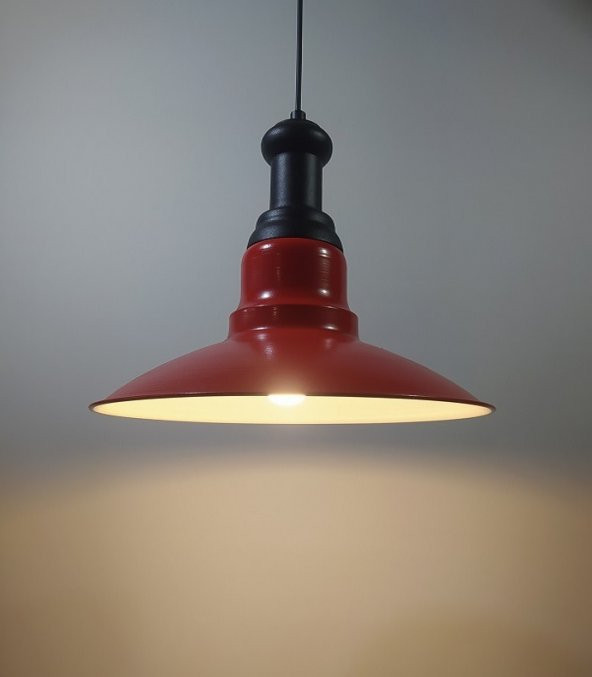 MYLİGHTS  VİNTAGE RETRO RUSTK METAL KIRMIZI SARKIT AVİZE SİYAH ASKILI ürün görseli