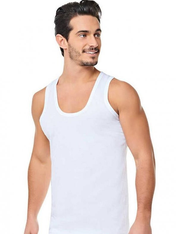 Seher Yıldızı 0001 Erkek Penye Atlet 6 ADET Beyaz XL-4 Pamuklu İç Giyim