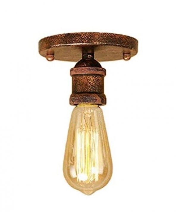 MYLİGHTS BAKIR ESKİTME PATİNALI TAVAN AVİZE APLİK ARMATÜ ESKİTME BAKIR  EN  10CM YÜKSEKLİK 10 CM