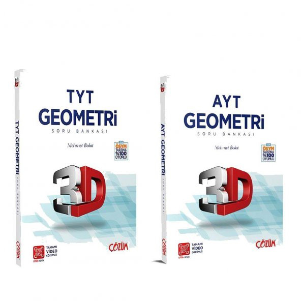 3D Yayınları TYT AYT Geometri Soru Bankası Seti 2 Kitap