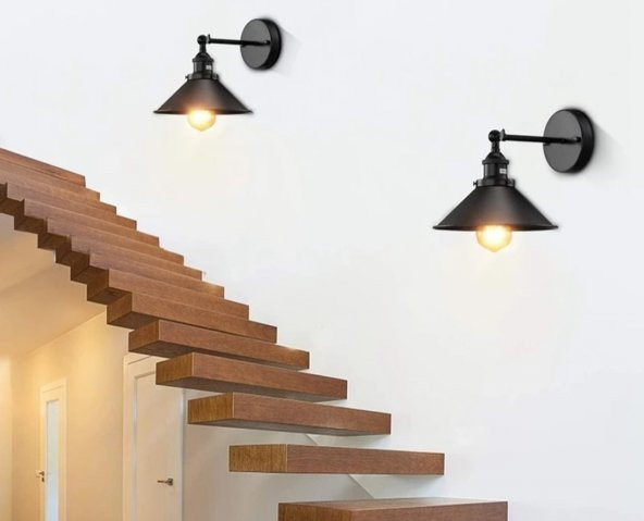 MYLİGHTS  RETRO  RUSTİK  VİNTAGE  MAT SİYAH APLİK  MAFSLI DUVAR LAMBASI TEK FİYATIDIR