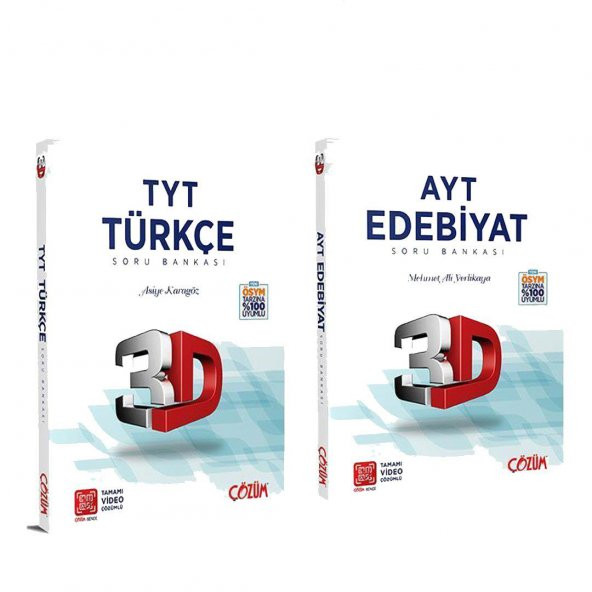 3D Yayınları TYT Türkçe ve AYT Edebiyat Soru Bankası Seti 2 Kitap - 1