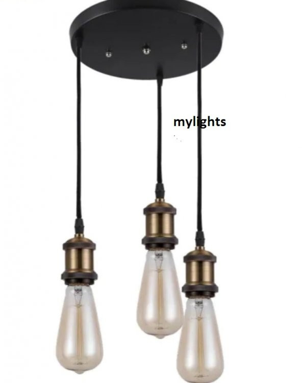 mylights  retro rustik  üçlü  30 cm metal sarkıt avize  rustik sartık vintage sarkıt