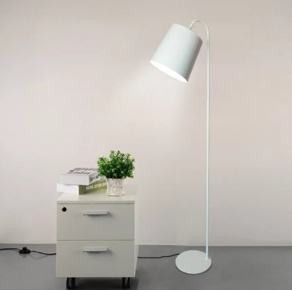 MYLİGHTS  MODERN BEYAZ METAL LAMBADER KÖŞE LAMBASI YERDEN AYDINLATMA - 2