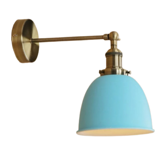 MYLİGHTS RETRO RUSTİK  ACIK MAVİ  HAREKETLİ  MAFSALI APLİK  DUVAR LAMBASI