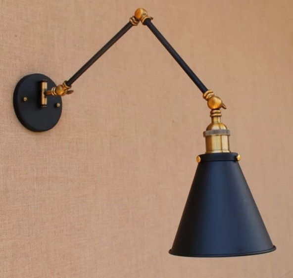 MYLİGHTS RETRO RUSTİK AKROBAT KONİK APLİK HAREKETLİ DUVAR LAMBASI