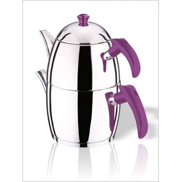 En Kaliteli Güzel Sağlam Eliptik Hediyelik Paslanmaz Çelik Bakalit Kulp Kalın Taban Çaydanlık Demlik