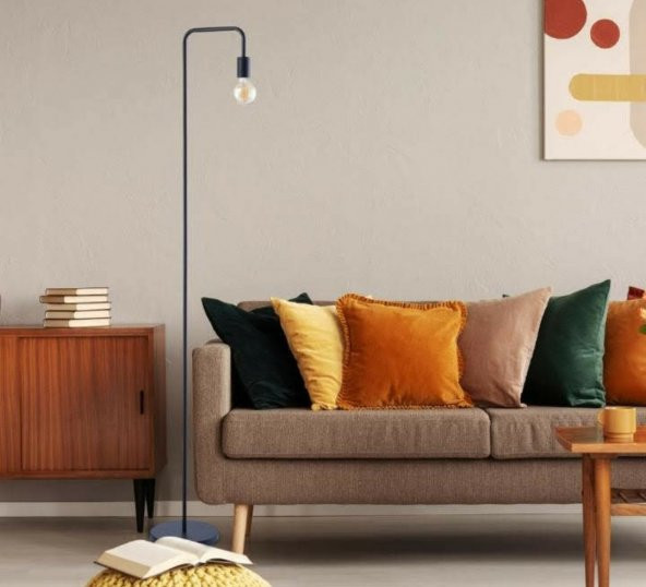 MYLİGHTS  RETRO RUSTİK MAT SİYAH  LAMBADER KÖŞE LAMBASI ürün görseli